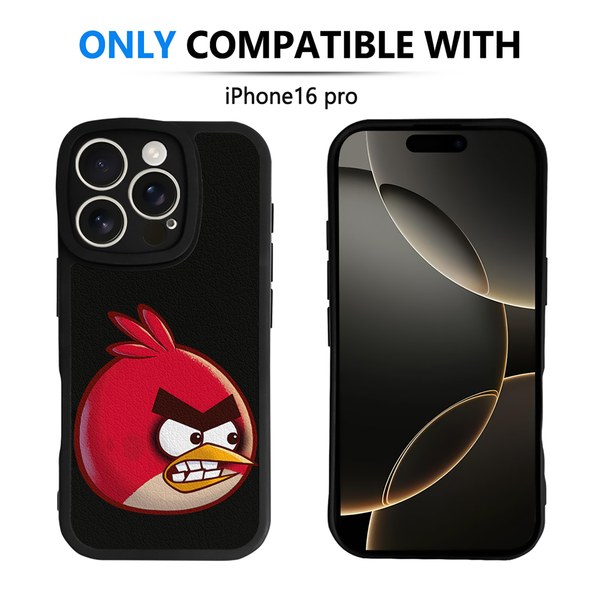 （画像用） Angry Birds アングリーバード 【iPhone 16シリーズ対応】シリコンスマホケース（レザー調） 材質：シリコン